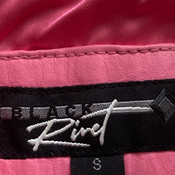 Black Rivet Pink Leather Jacket - Picture 3 of 3